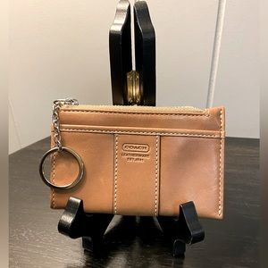 Coach Mini Leather ID / Coin Wallet Keychain